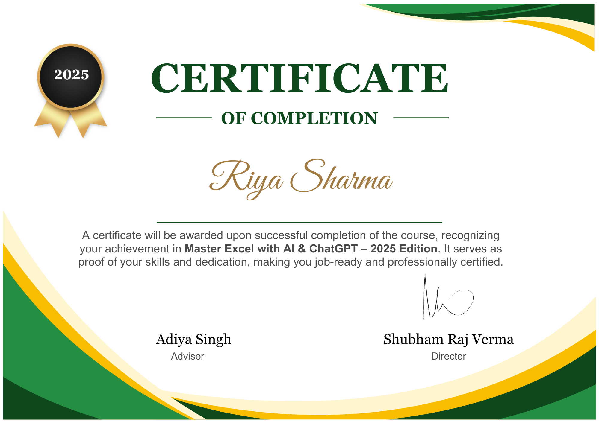 Certificate Preview